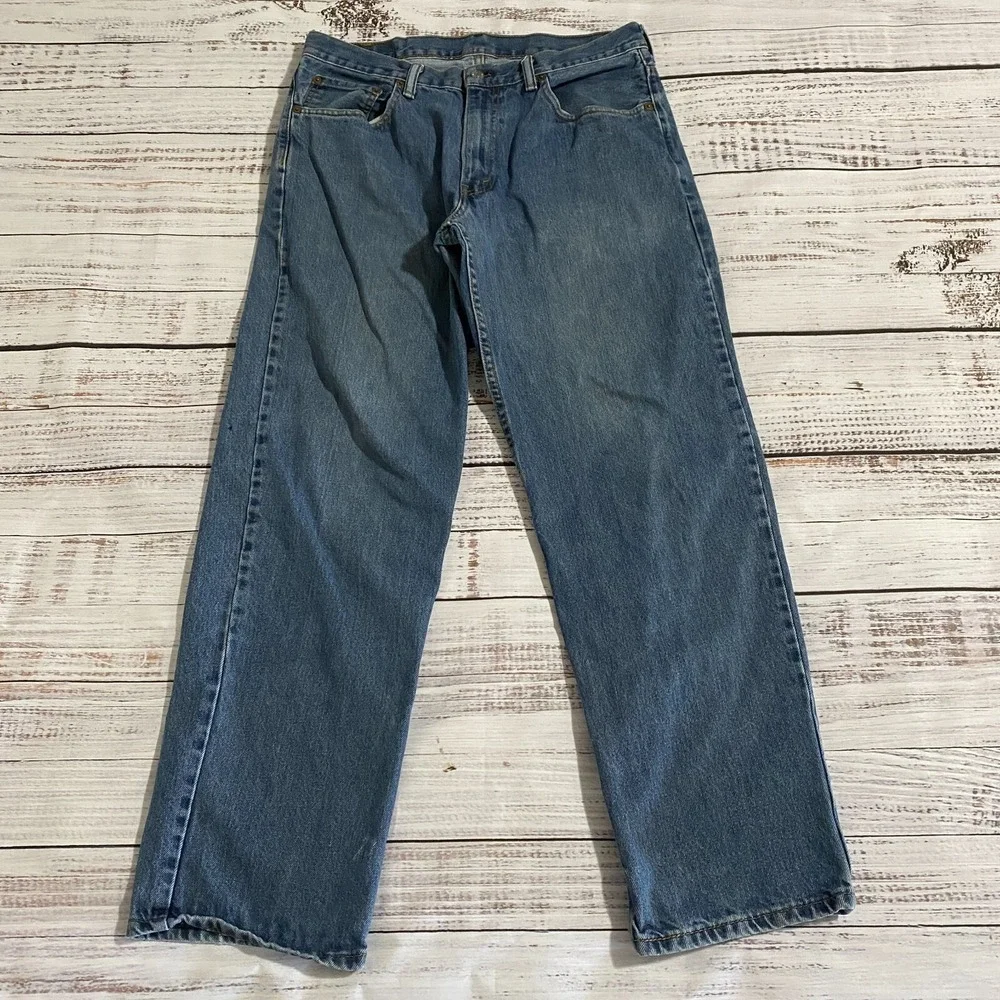 Levis‎ 550 Jeans Straight Relaxed Fit Blue Cotton Men's Size 34x32 (Fits 32x29)